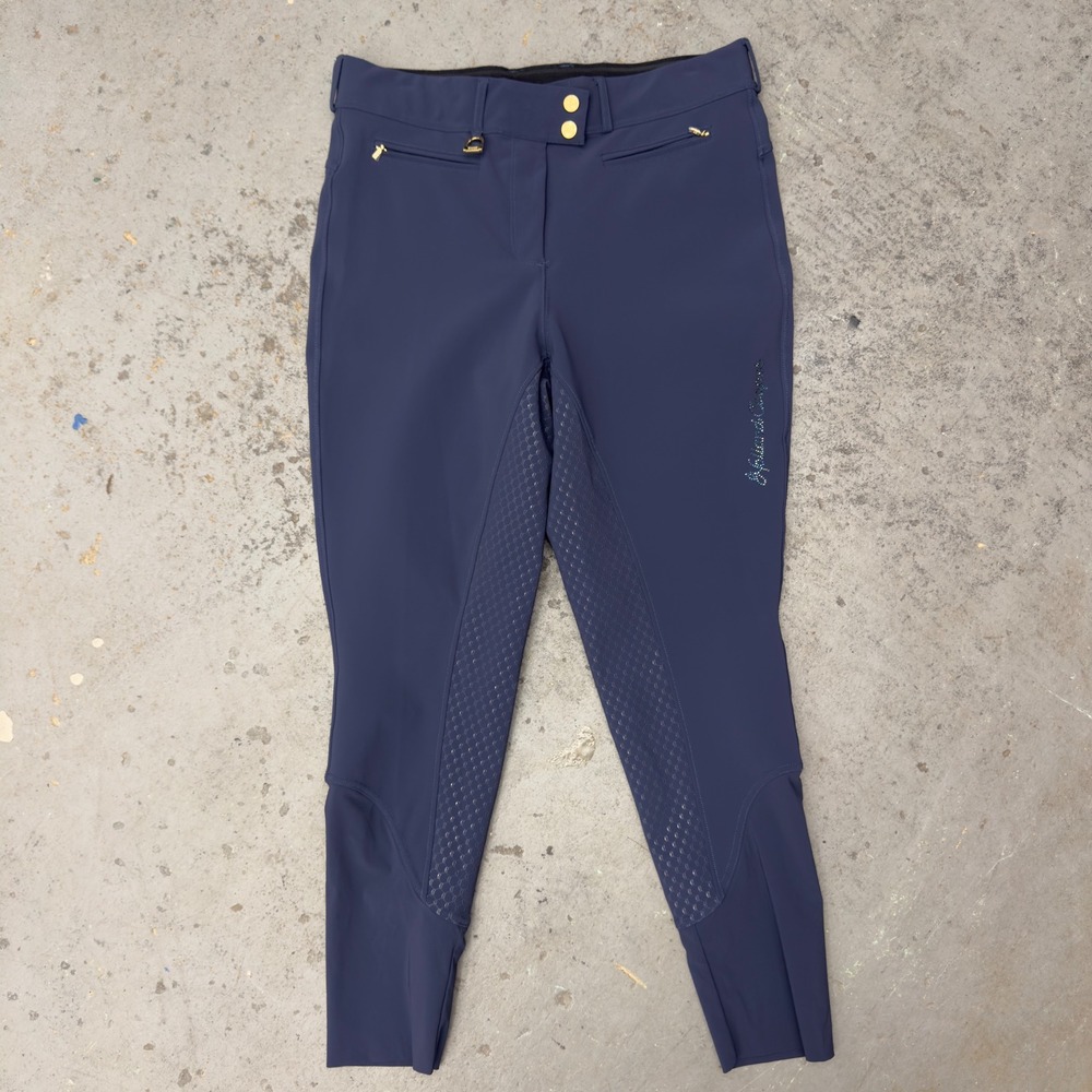 Holland Cooper Navy Blue Silicone Full Seat Equestrian Breeches UK 14 US 10